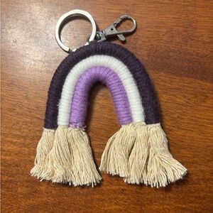 Rainbow keychain crochet rope purple